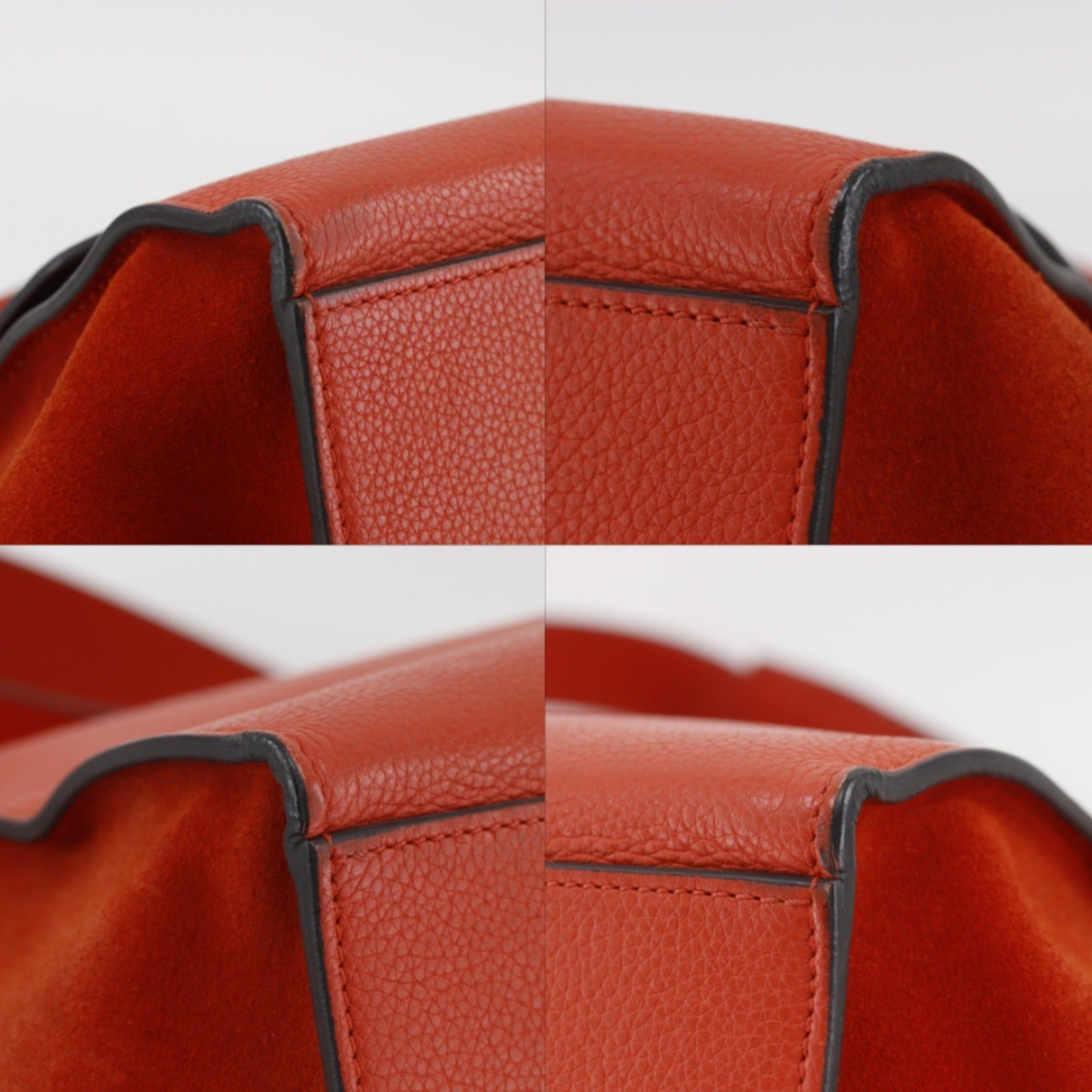 Celine Celine Trapeze Medium Handbag 2-Way Shoulder Bag S-SN-0112 Leather Orange 2-way A5 Flap Women's Size ONE SIZE - 4 Thumbnail