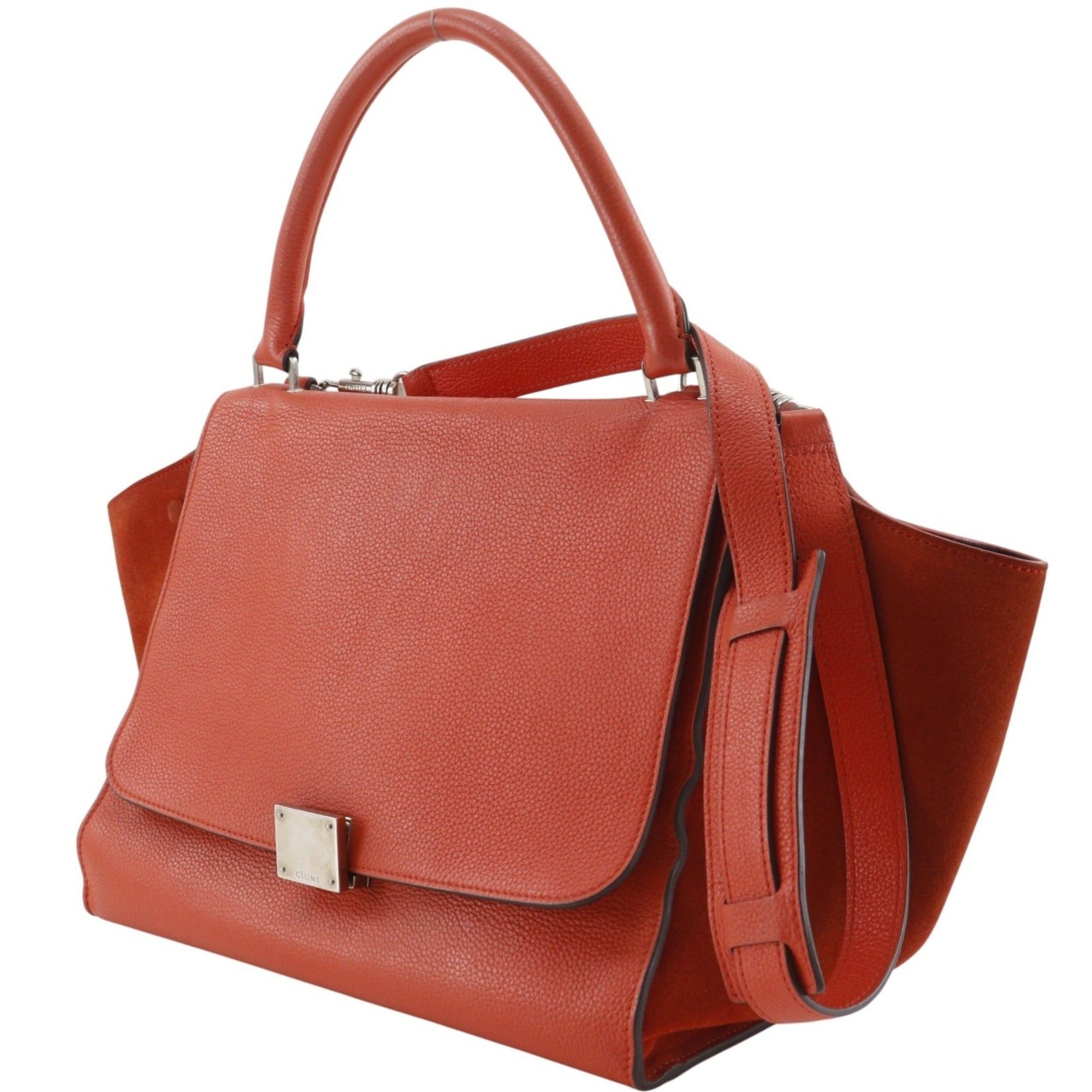 Celine Celine Trapeze Medium Handbag 2-Way Shoulder Bag S-SN-0112 Leather Orange 2-way A5 Flap Women's Size ONE SIZE - 2 Thumbnail