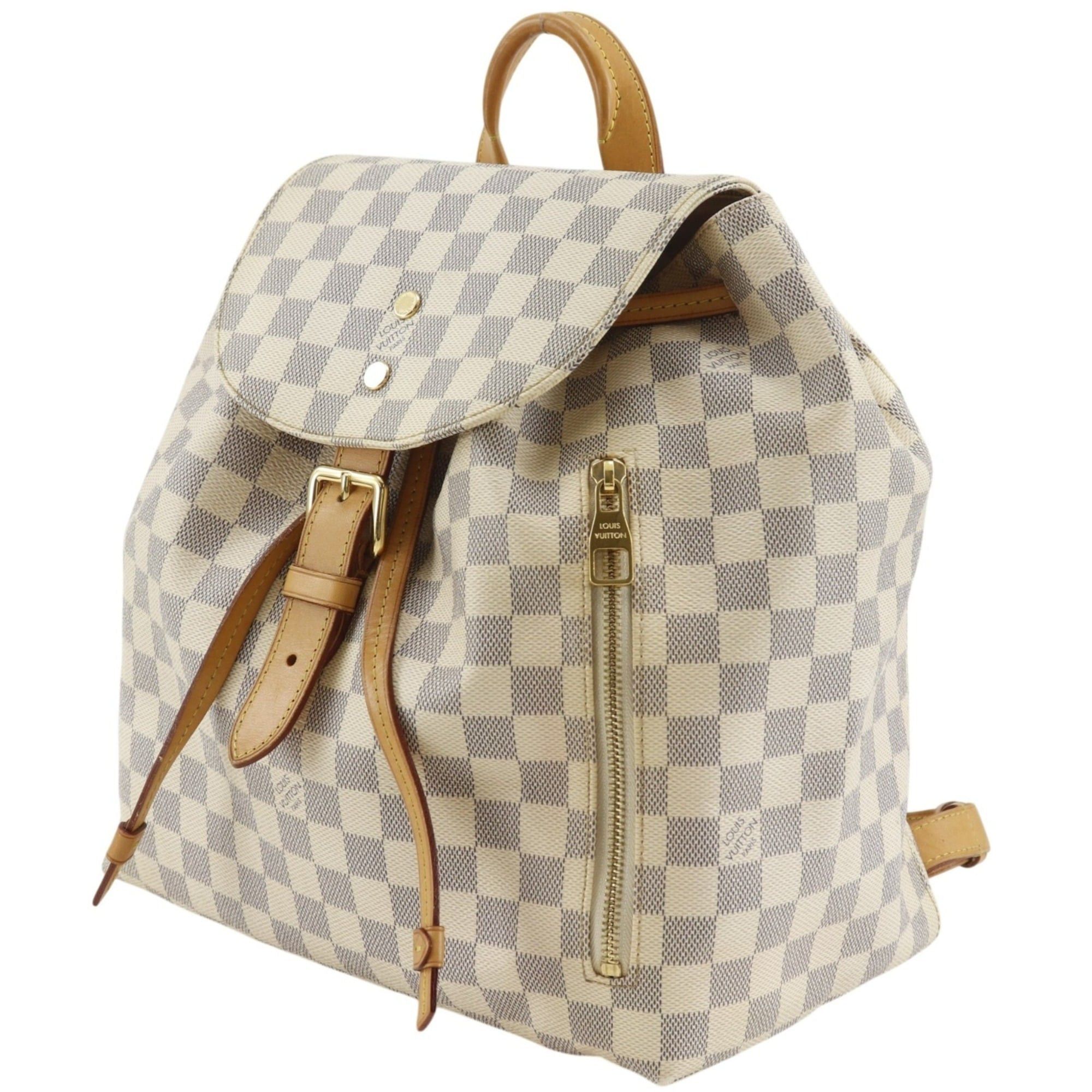 Louis Vuitton Louis Vuitton Speron Backpack/Daypack N41578 Damier Azur Canvas 2016 White SR2136 2-way Belt Buckle Women's Size ONE SIZE - 2 Thumbnail