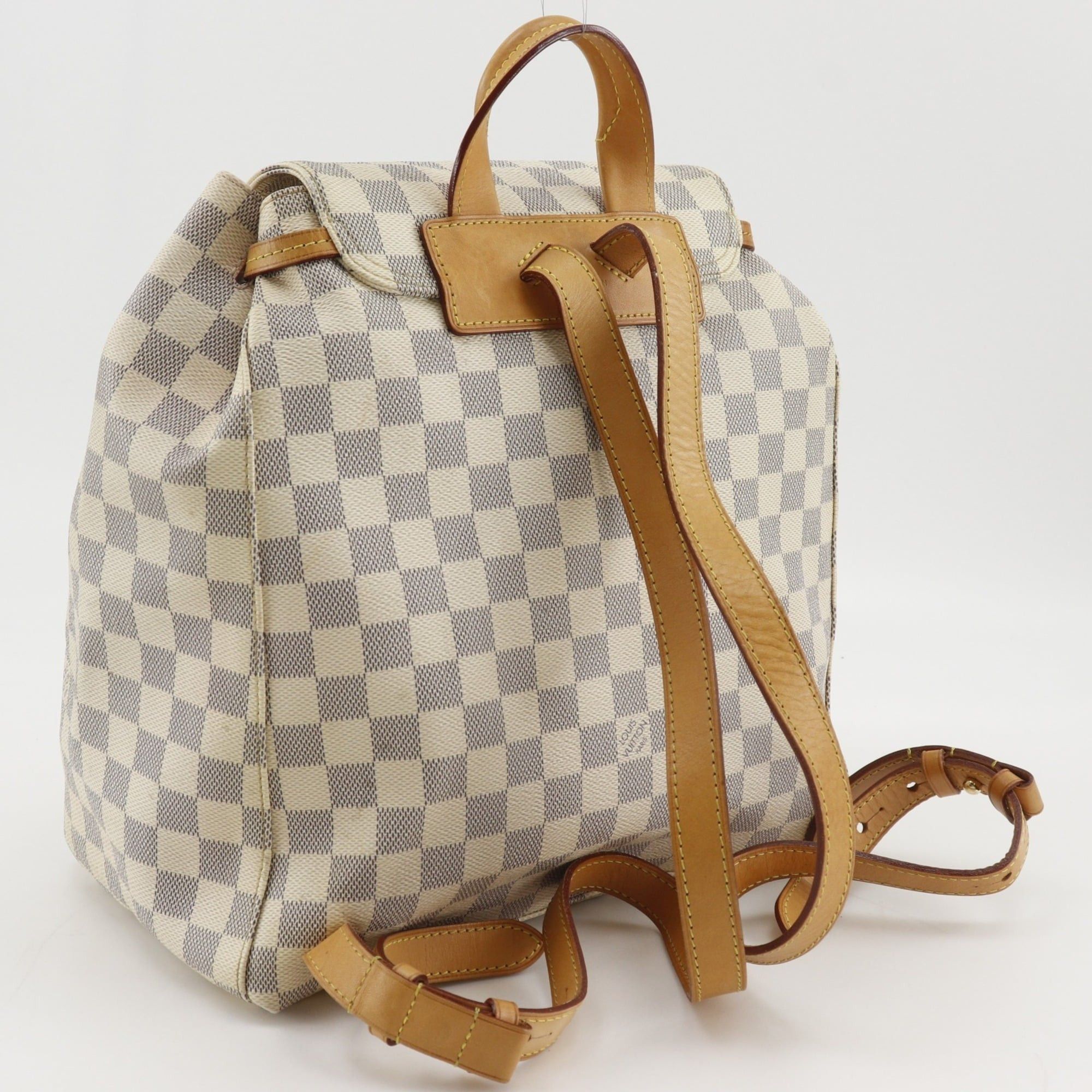 Louis Vuitton Louis Vuitton Speron Backpack/Daypack N41578 Damier Azur Canvas 2016 White SR2136 2-way Belt Buckle Women's Size ONE SIZE - 3 Thumbnail