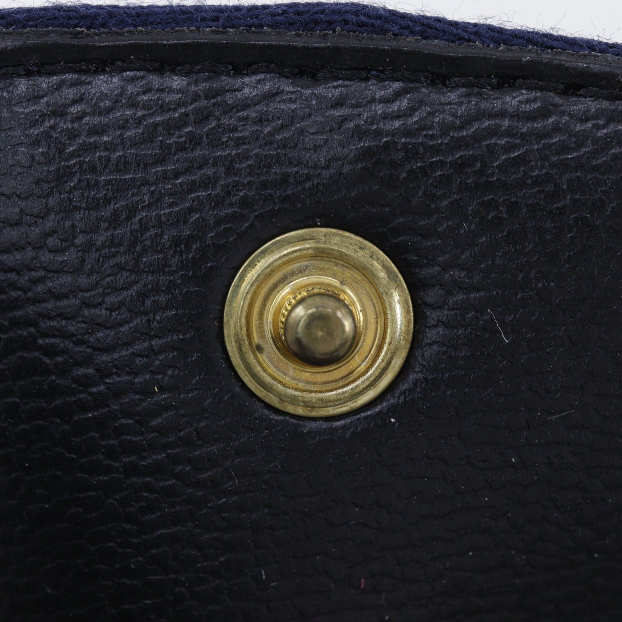 Chanel Chanel Chain Pouch, Micro Matelassé Cotton, Navy, Snap Button, Women's Size ONE SIZE - 12 Thumbnail