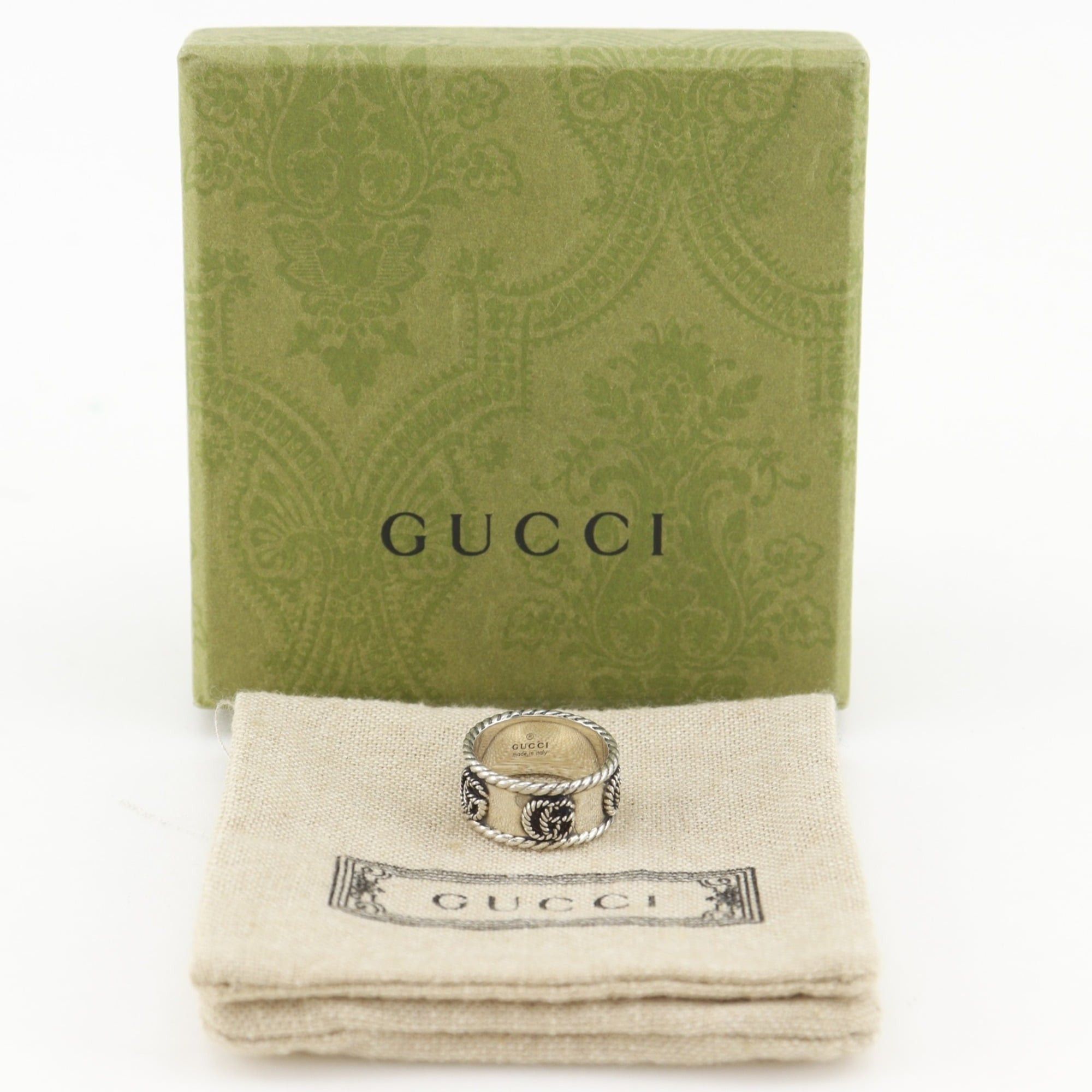 Gucci Gucci Double G Wide Ring, Size 9.5, Sterling Silver 925, Approx. 5.8g, Women's Size ONE SIZE - 9 Thumbnail