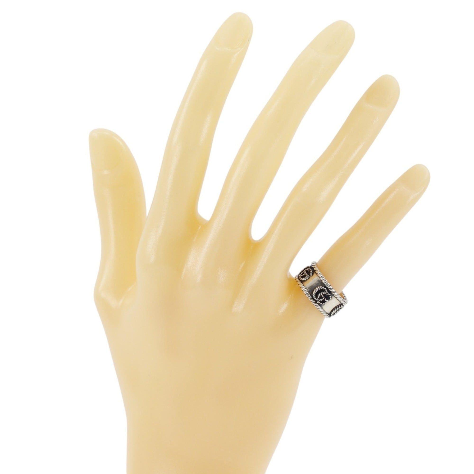 Gucci Gucci Double G Wide Ring, Size 9.5, Sterling Silver 925, Approx. 5.8g, Women's Size ONE SIZE - 2 Thumbnail