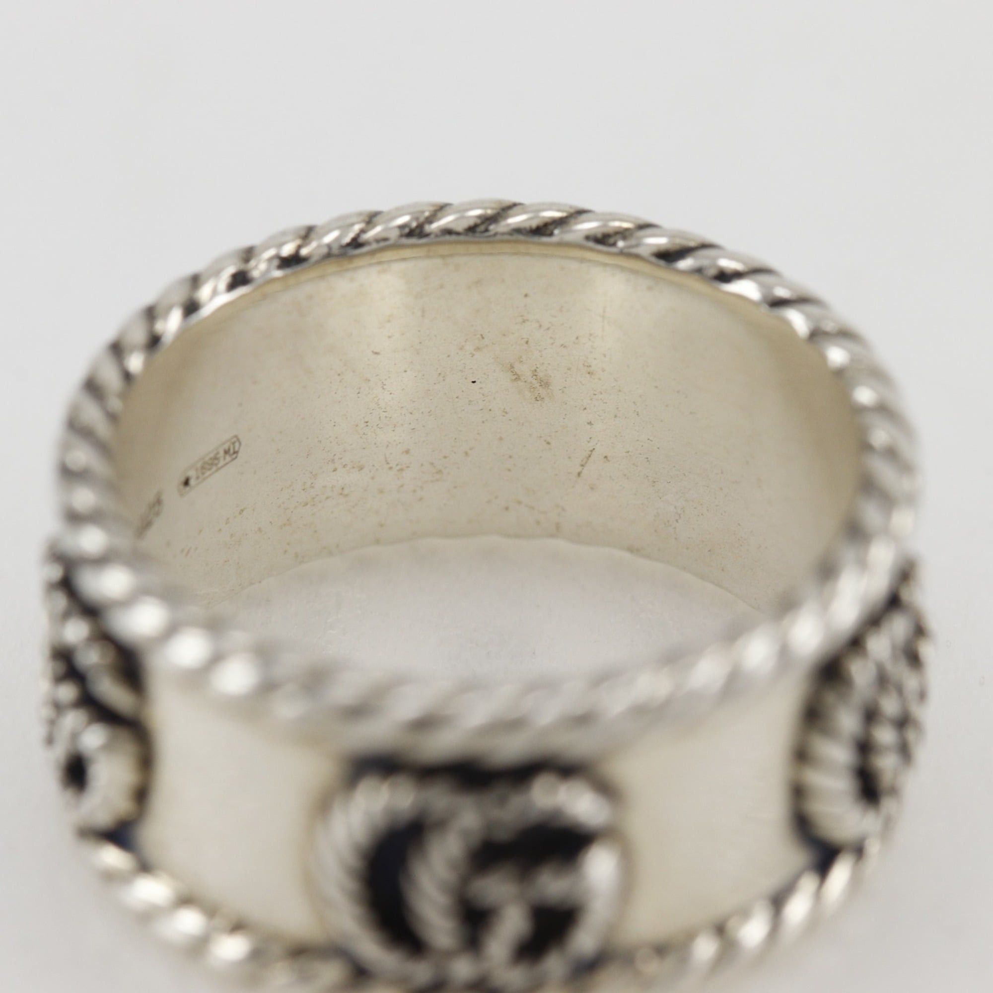 Gucci Gucci Double G Wide Ring, Size 9.5, Sterling Silver 925, Approx. 5.8g, Women's Size ONE SIZE - 5 Thumbnail
