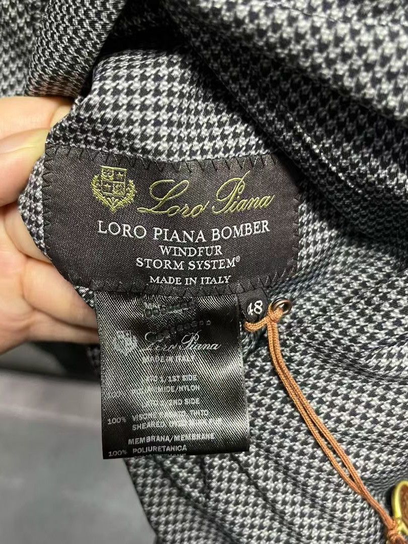 Loro Piana Loro Piana Houndstooth Bomber Jacket Size M Size US M / EU 48-50 / 2 - 3 Thumbnail