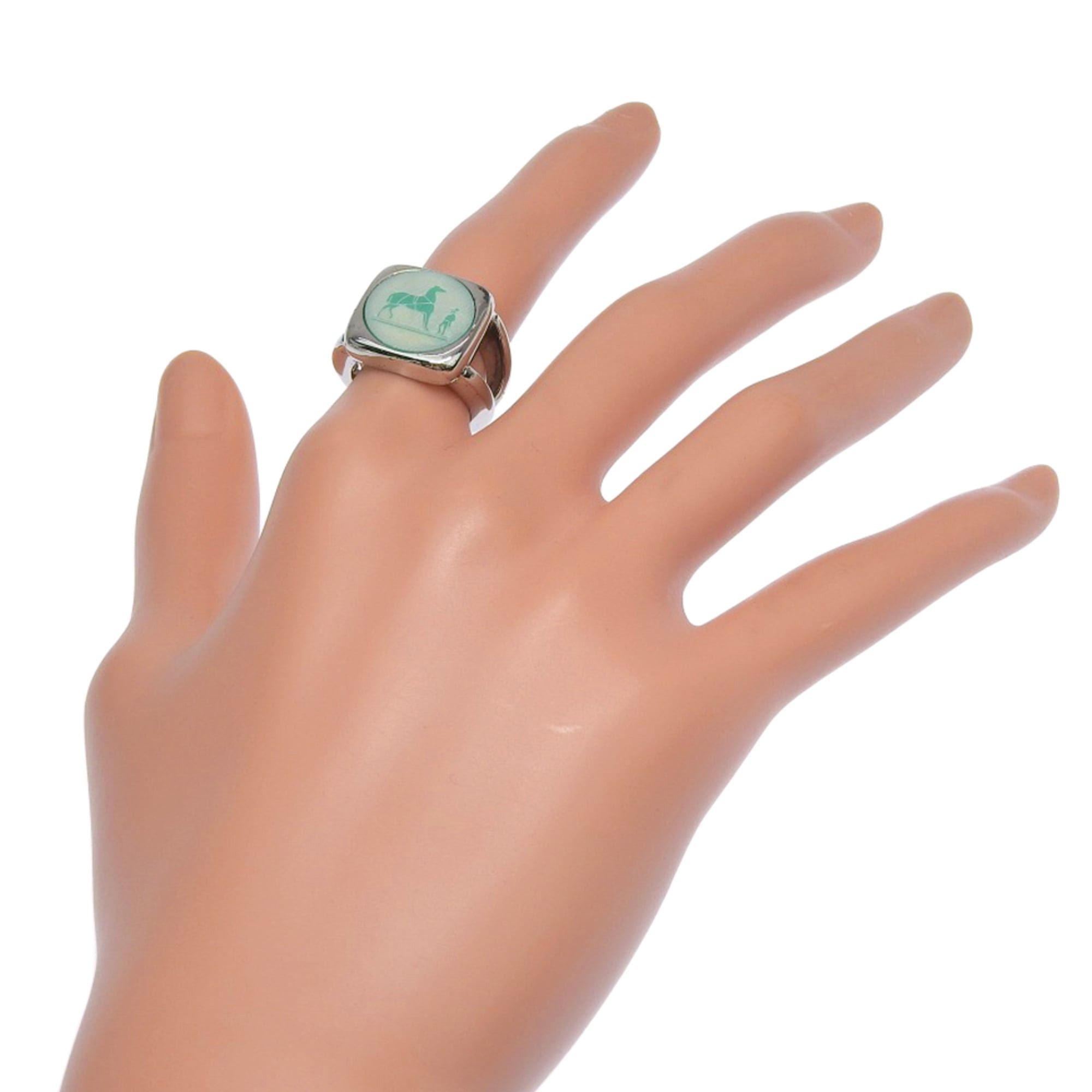 Hermes Hermes Corozo ring, size 10, sterling silver (925), approximately 10.4g, unisex. Size ONE SIZE - 2 Thumbnail