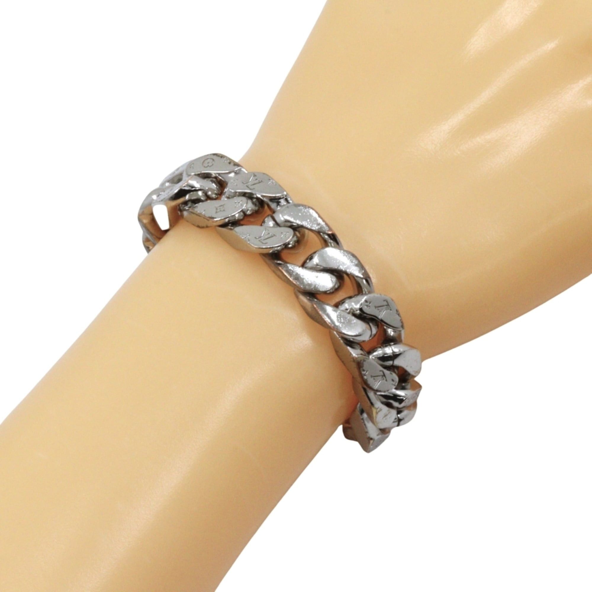Louis Vuitton Louis Vuitton LV Chain Links Bracelet, Silver, M69989, Metal, LE0291, Approx. 78.7g, Unisex. Size ONE SIZE - 2 Thumbnail