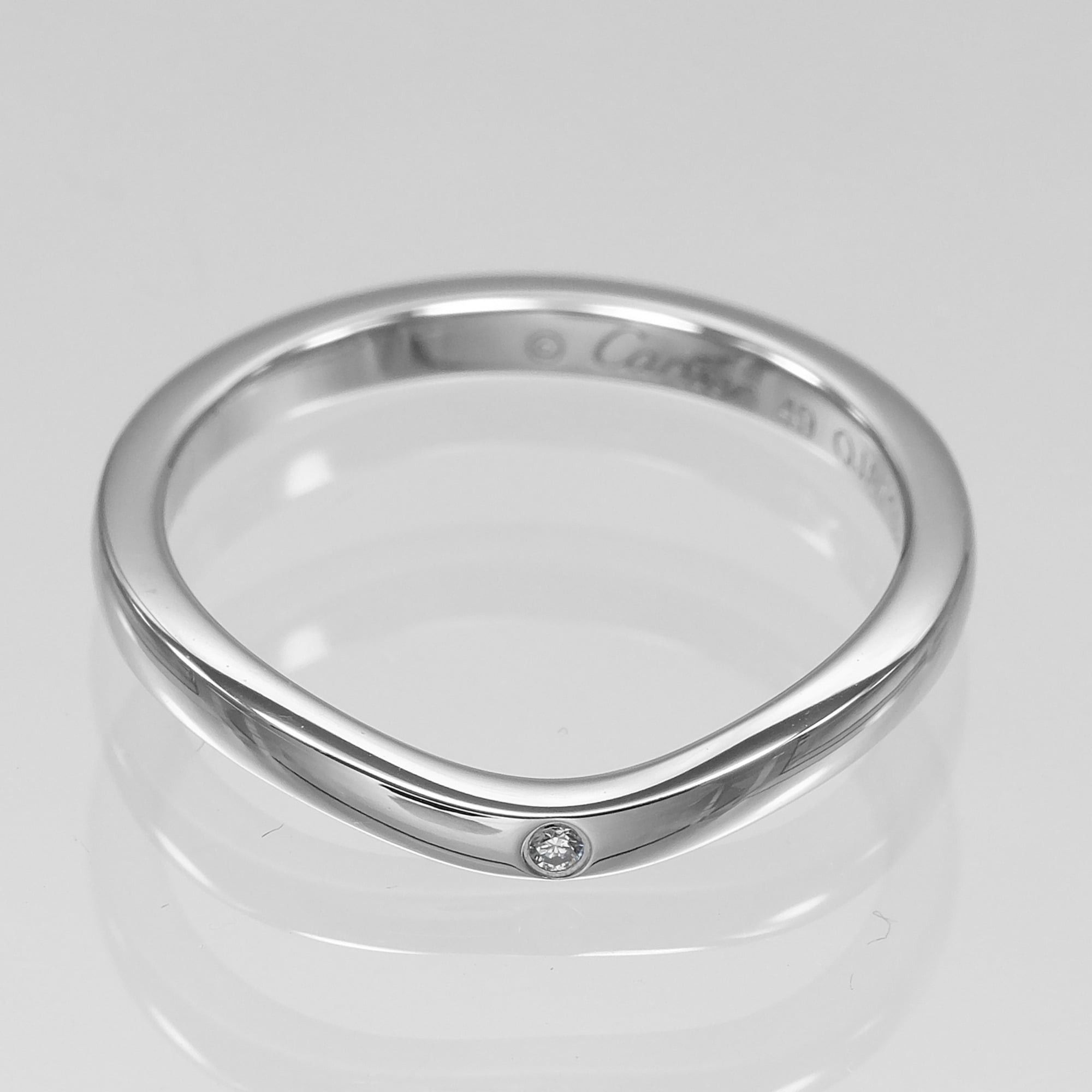 Cartier Cartier Ballerina Ring, Size 8.5, Platinum 950, 3 Diamonds, Approx. 3.15g. Size ONE SIZE - 6 Thumbnail