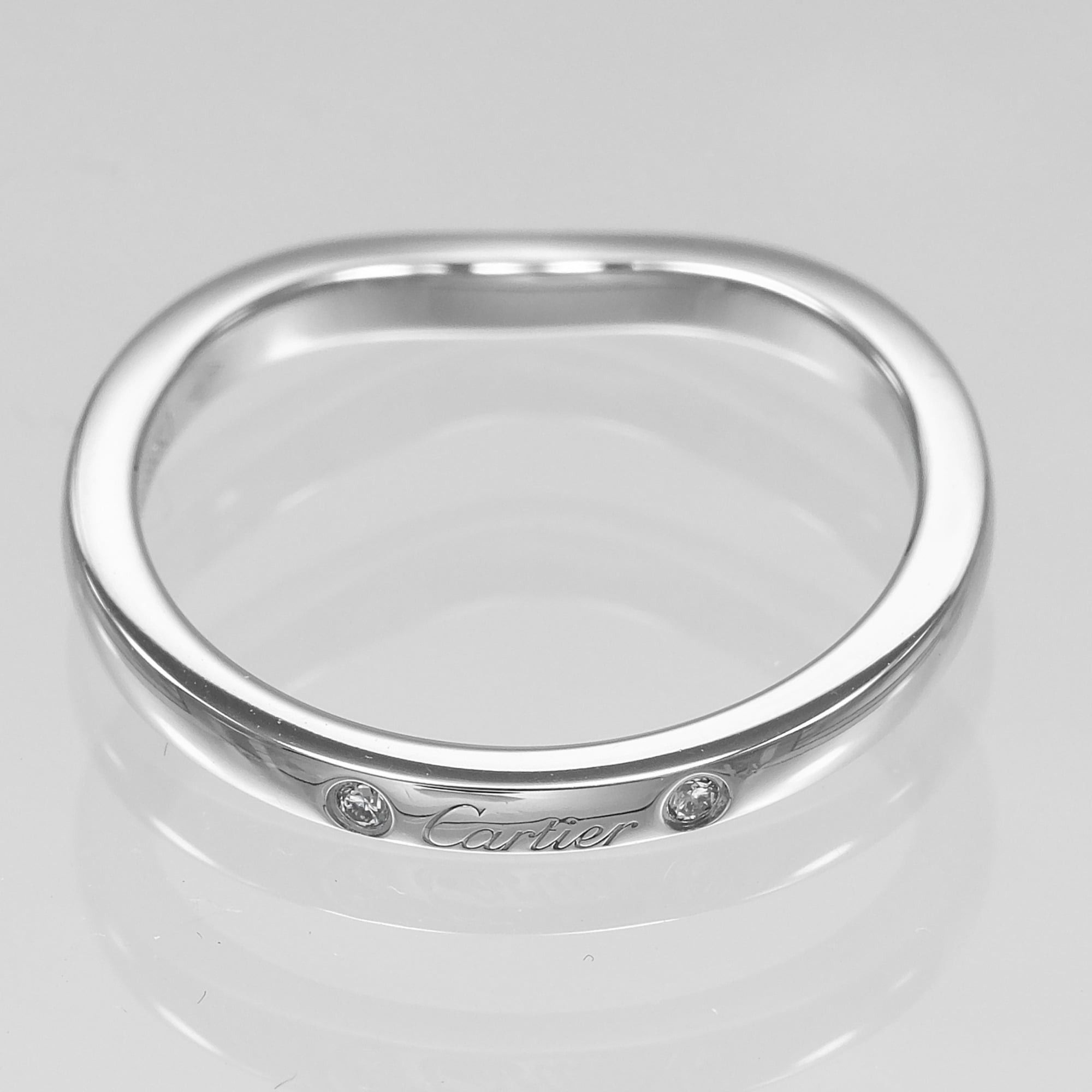 Cartier Cartier Ballerina Ring, Size 8.5, Platinum 950, 3 Diamonds, Approx. 3.15g. Size ONE SIZE - 7 Thumbnail
