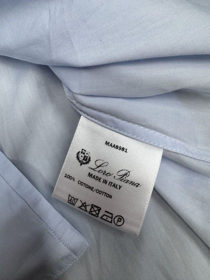 Loro Piana Loro Piana Plain Chest Pocket Long Sleeve Shirt XXL Size US XXL / EU 58 / 5 - 4 Thumbnail