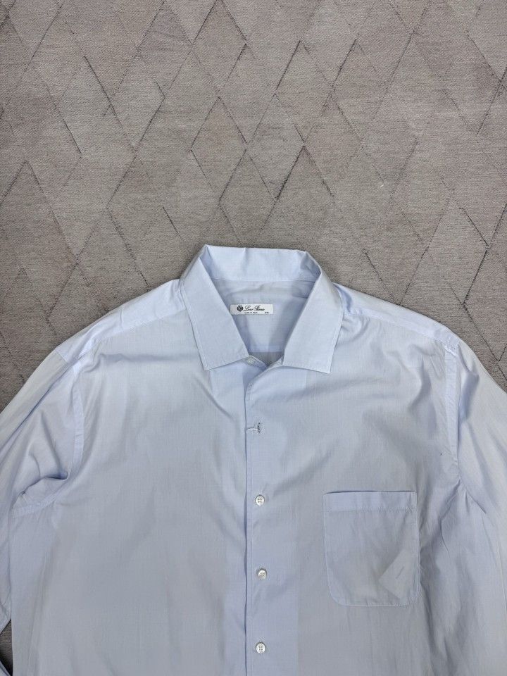 Loro Piana Loro Piana Plain Chest Pocket Long Sleeve Shirt XXL Size US XXL / EU 58 / 5 - 3 Thumbnail