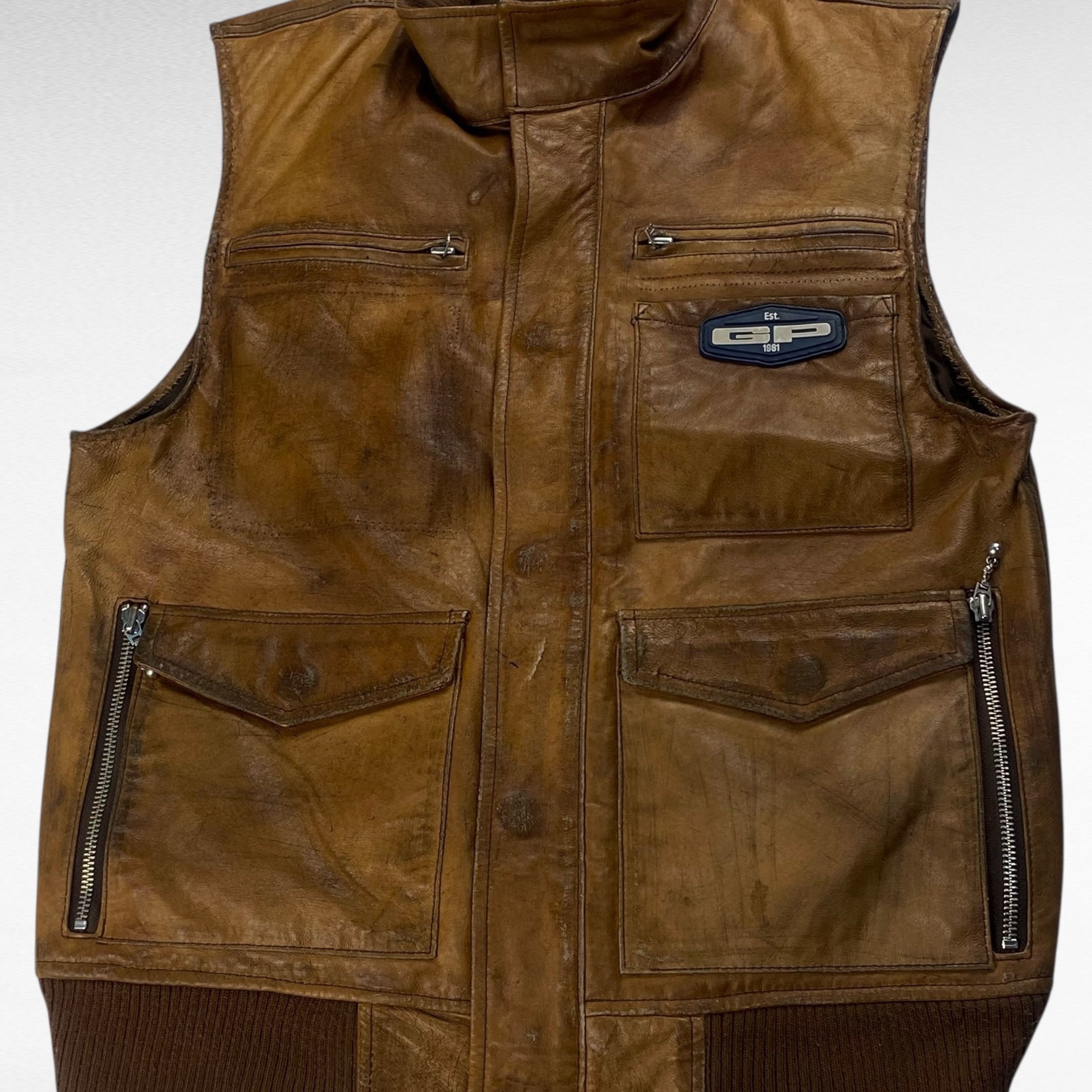 Vintage GP Leather Vest Brown Size S Size US S / EU 44-46 / 1 - 4 Thumbnail