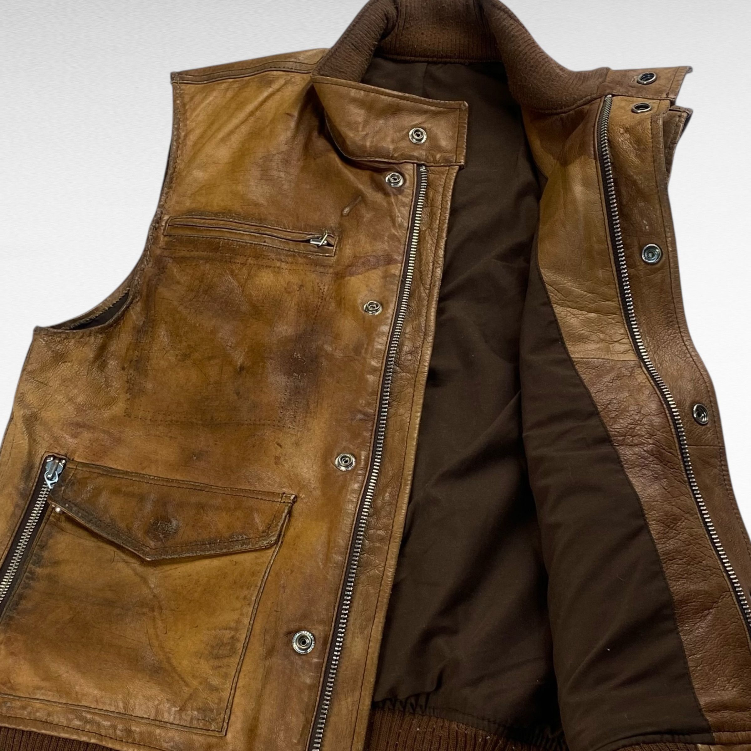 Vintage GP Leather Vest Brown Size S Size US S / EU 44-46 / 1 - 3 Thumbnail