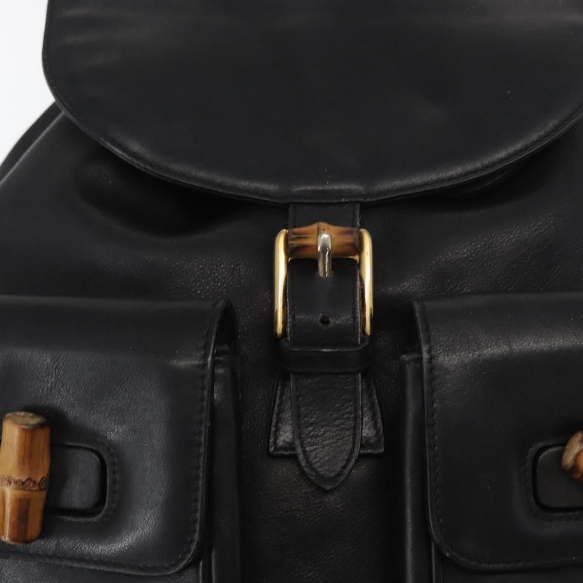 Gucci Gucci Vintage Bamboo Backpack Leather Size ONE SIZE - 12 Thumbnail