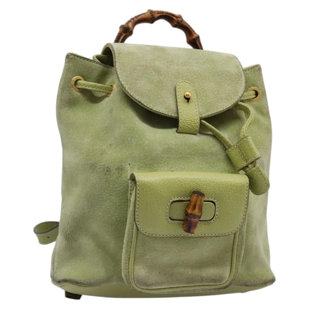 Gucci Gucci Gucci bamboo backpack daim Size ONE SIZE - 15 Thumbnail