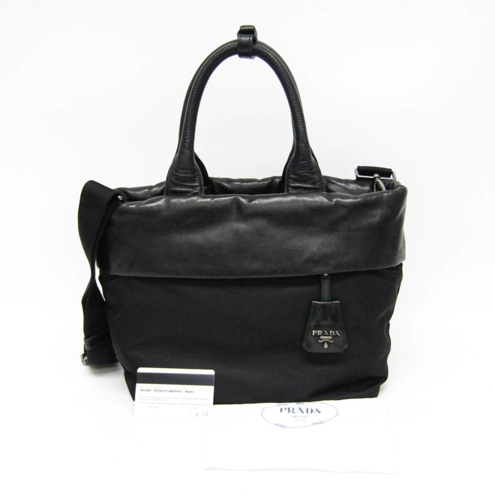 Prada Prada Convertible Double Tote Nappa Leather and Tessuto Size ONE SIZE - 9 Thumbnail