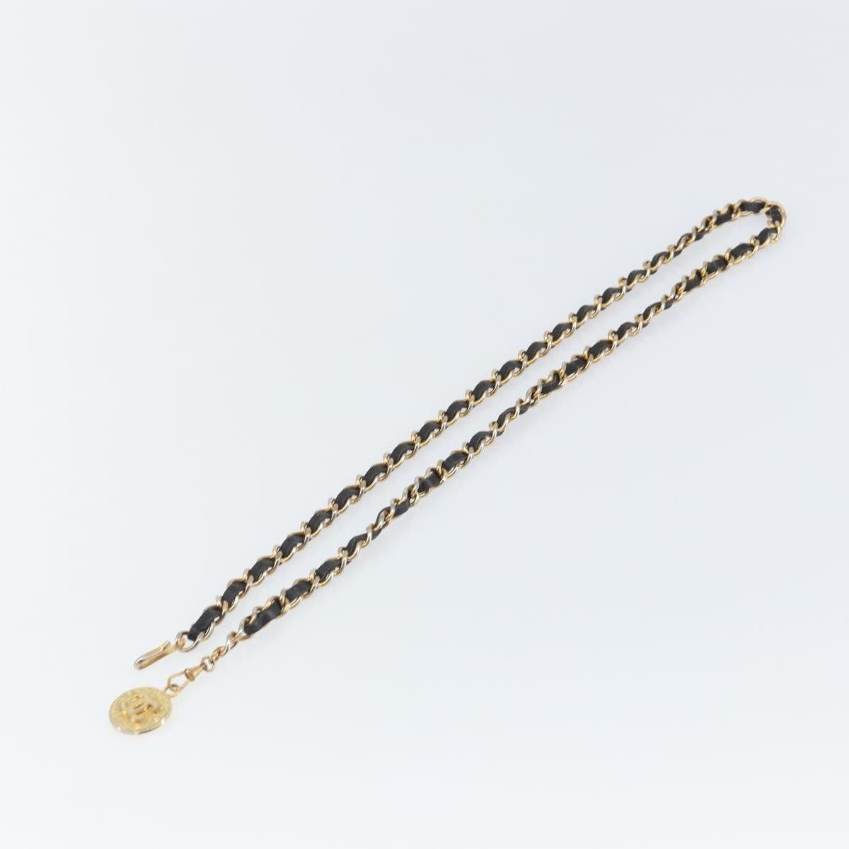 Chanel Chanel Vintage Logo Chain Belt Metal and Leather Size ONE SIZE - 2 Thumbnail