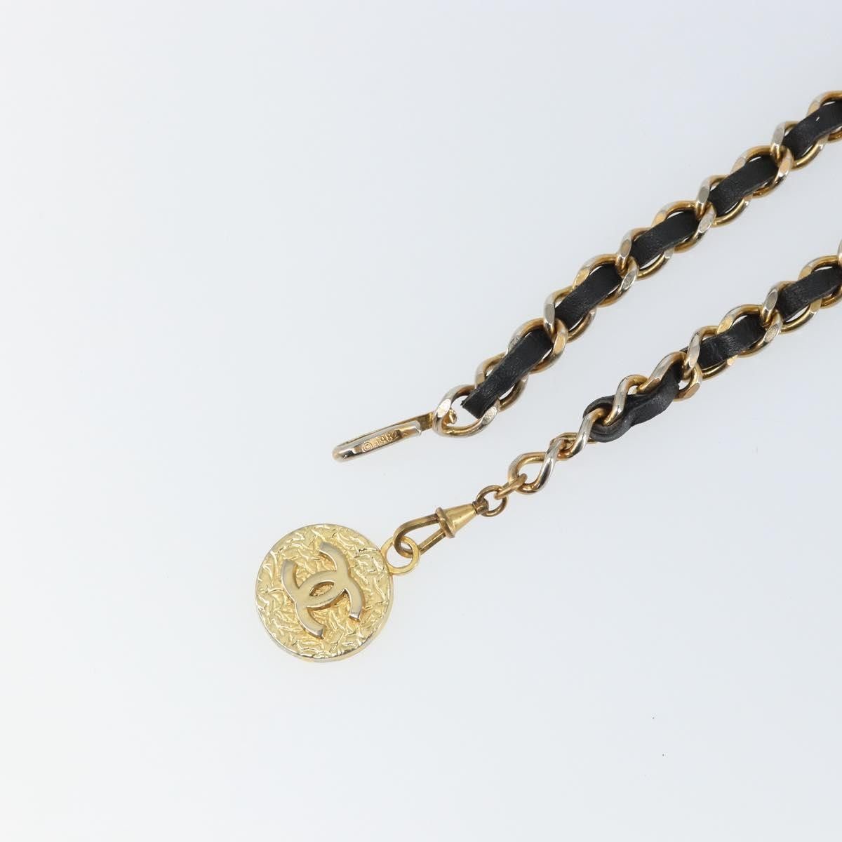 Chanel Chanel Vintage Logo Chain Belt Metal and Leather Size ONE SIZE - 9 Thumbnail