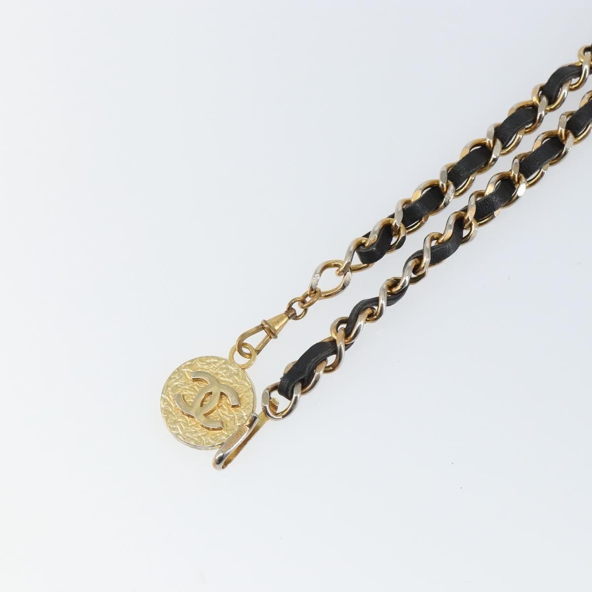 Chanel Chanel Vintage Logo Chain Belt Metal and Leather Size ONE SIZE - 8 Thumbnail