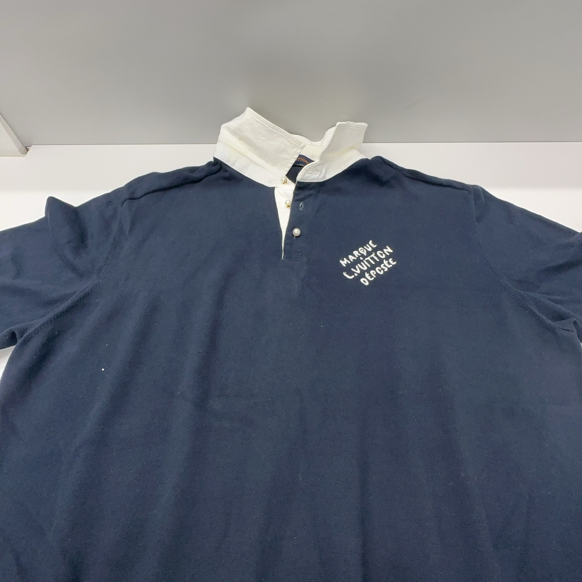 Louis Vuitton Louis Vuitton Logo Embroidered Polo Navy Size XXL Size US XXL / EU 58 / 5 - 8 Thumbnail