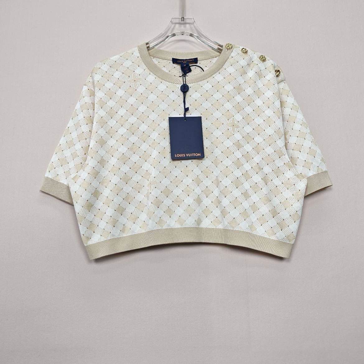 Louis Vuitton Louis Vuitton Argyle Knit Short Sleeve Top Size M Size M / US 6-8 / IT 42-44 - 10 Thumbnail