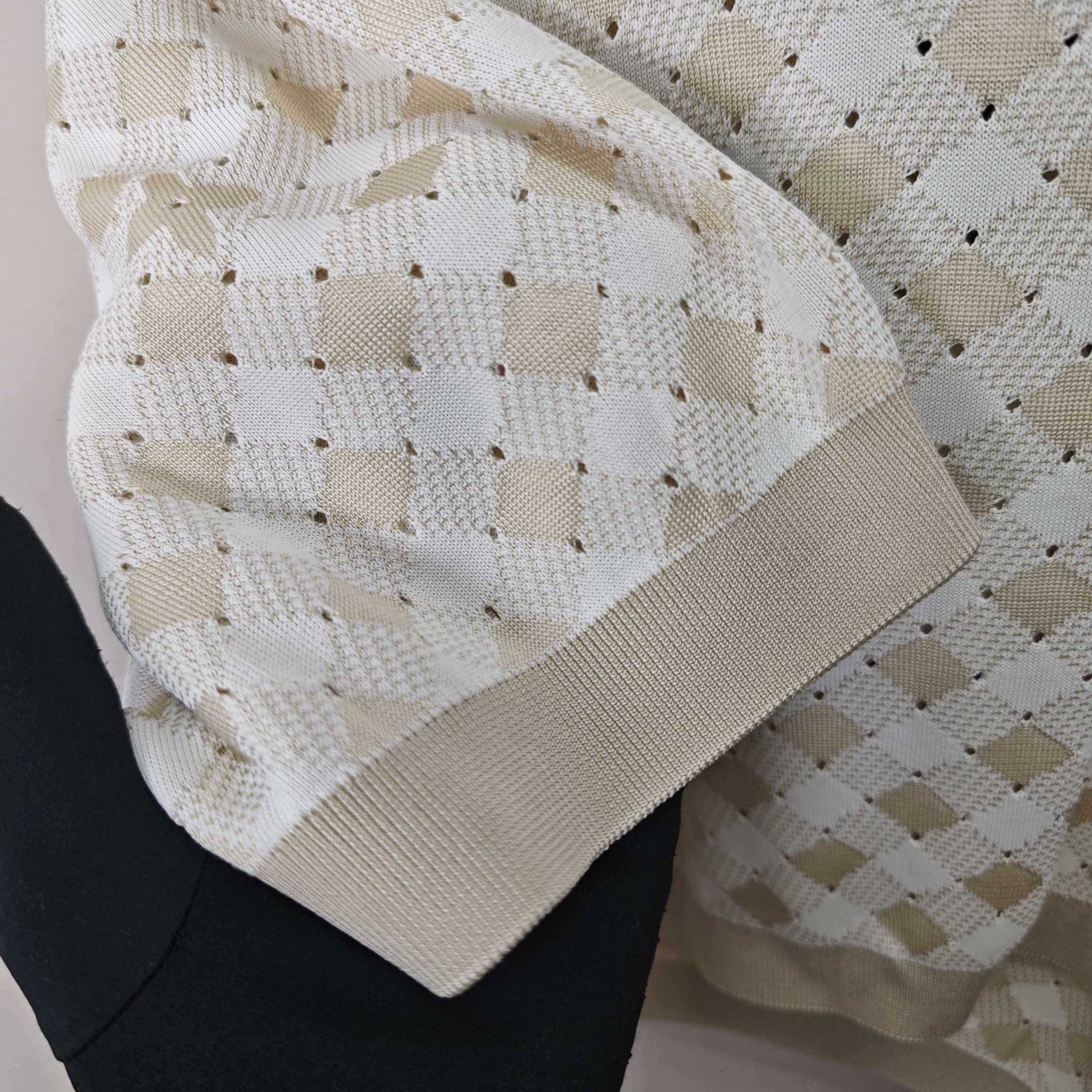 Louis Vuitton Louis Vuitton Argyle Knit Short Sleeve Top Size M Size M / US 6-8 / IT 42-44 - 7 Thumbnail