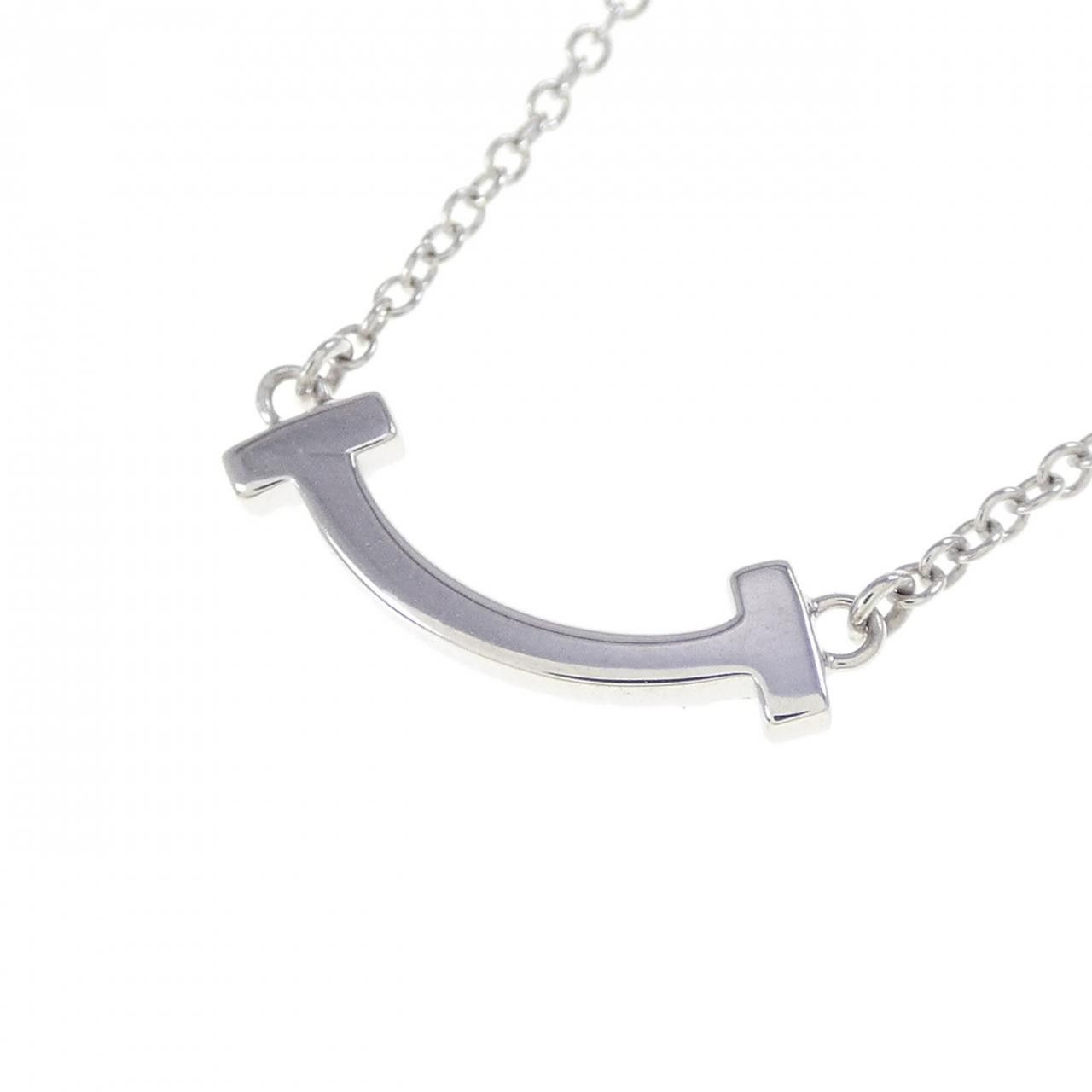 Tiffany & Co. Tiffany & Co. Tiffany T Smile Mini 750 White Gold Diamond Necklace Precious Metal Necklace DUTY FREE for USA Size ONE SIZE - 4 Thumbnail