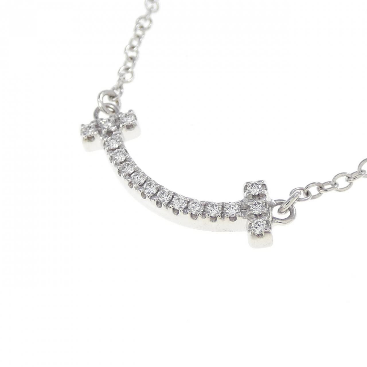 Tiffany & Co. Tiffany & Co. Tiffany T Smile Mini 750 White Gold Diamond Necklace Precious Metal Necklace DUTY FREE for USA Size ONE SIZE - 3 Thumbnail