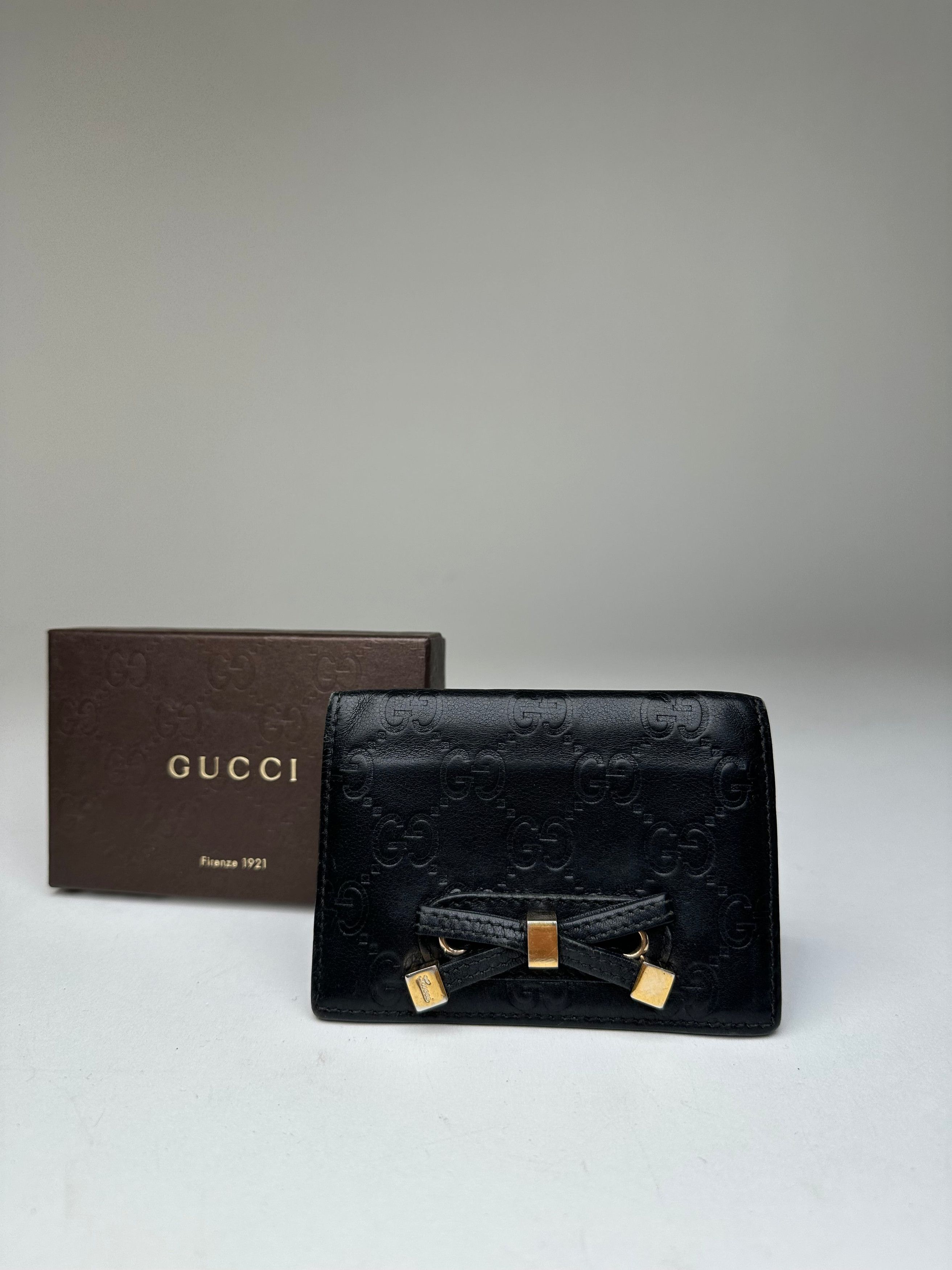 Gucci Vintage ssima Leather Bifold Card Wallet Black Size ONE SIZE - 10 Thumbnail