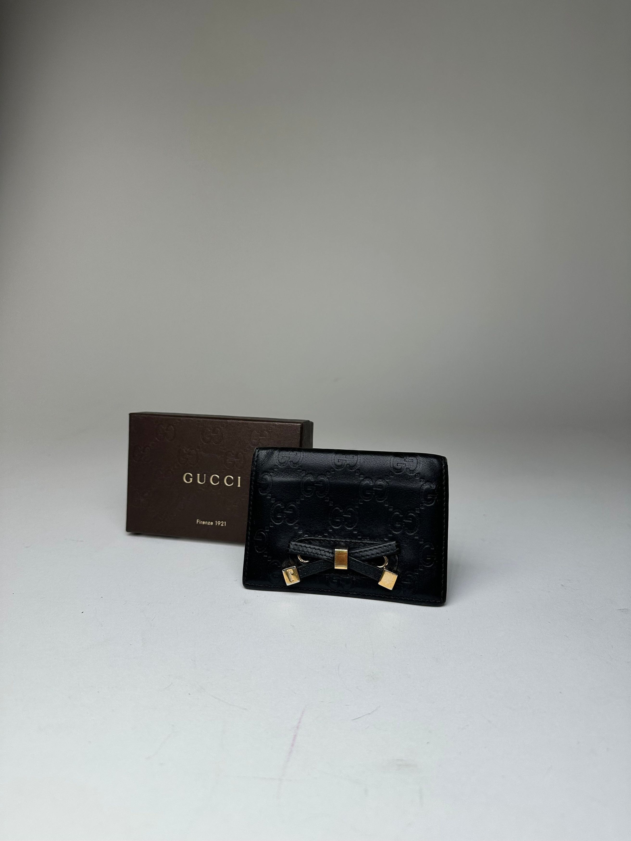 Gucci Vintage ssima Leather Bifold Card Wallet Black Size ONE SIZE - 6 Thumbnail