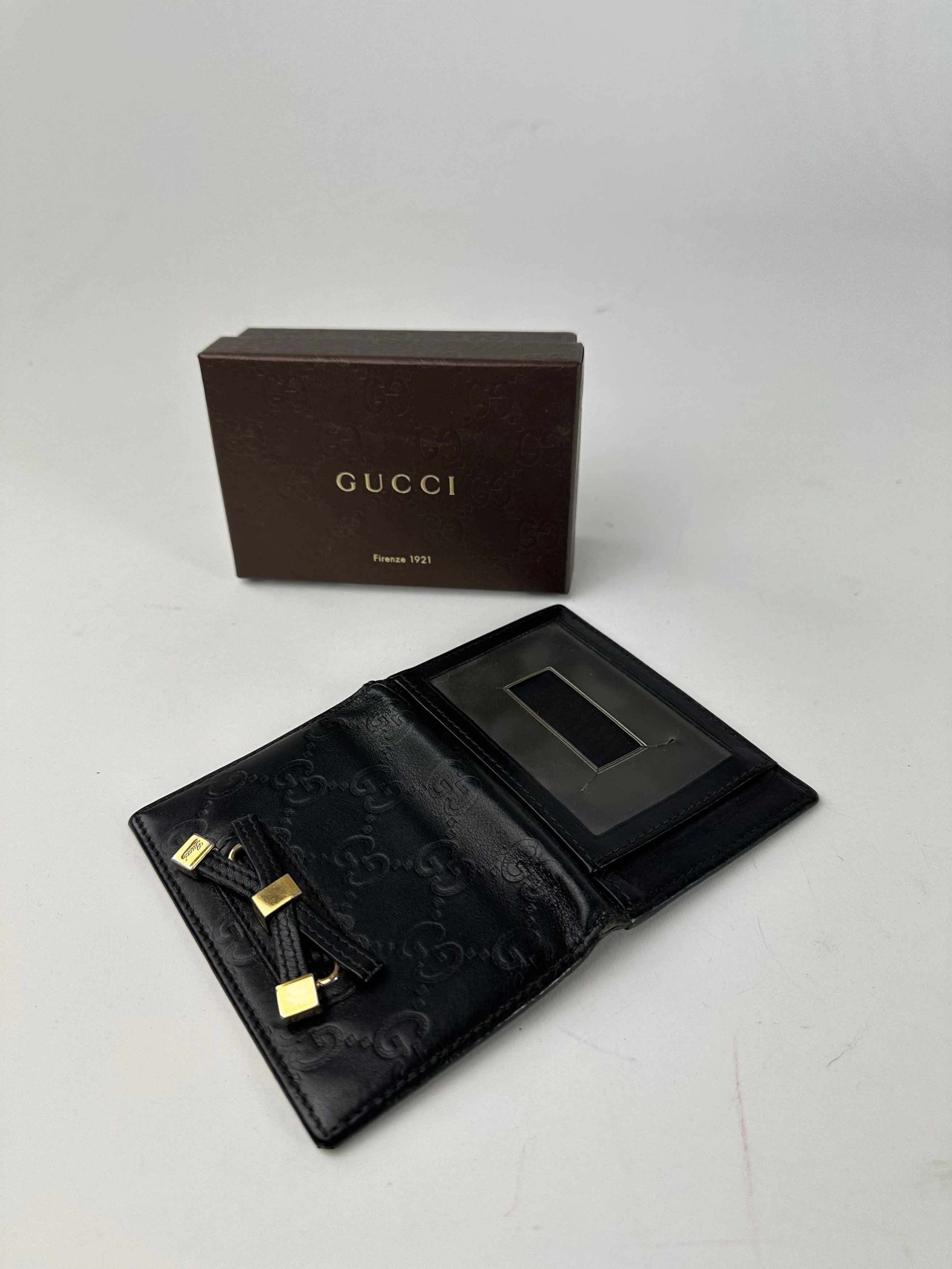 Gucci Vintage ssima Leather Bifold Card Wallet Black Size ONE SIZE - 5 Thumbnail