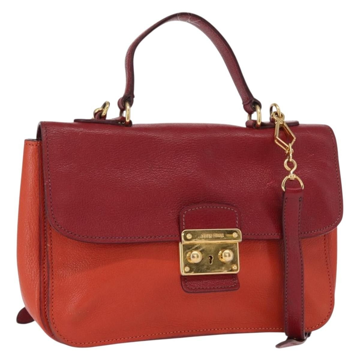 Miu Miu Miu Miu Madras Top Handle Leather Size ONE SIZE - 22 Thumbnail