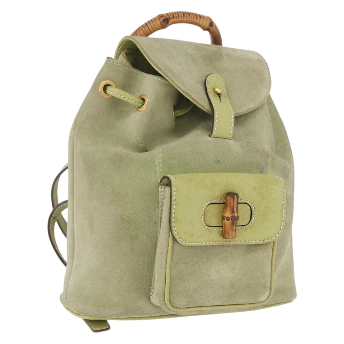 Gucci Gucci Gucci bamboo backpack daim Size ONE SIZE - 14 Thumbnail