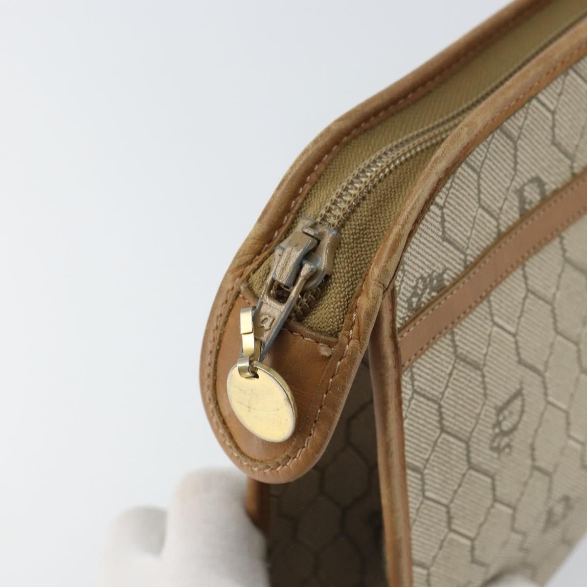 Dior Christian Dior Vintage Honeycomb Zip Canvas and Leather Size ONE SIZE - 11 Thumbnail