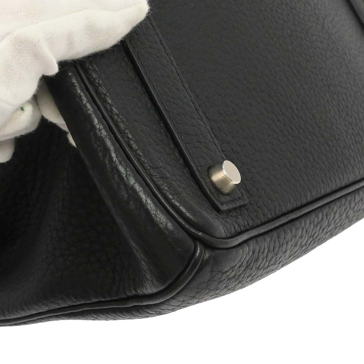 Hermes Hermes HAC Birkin Black Fjord with Palladium Hardware Size ONE SIZE - 5 Thumbnail