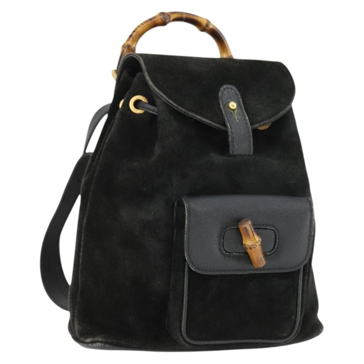 Gucci Gucci Gucci bamboo backpack daim Size ONE SIZE - 16 Thumbnail