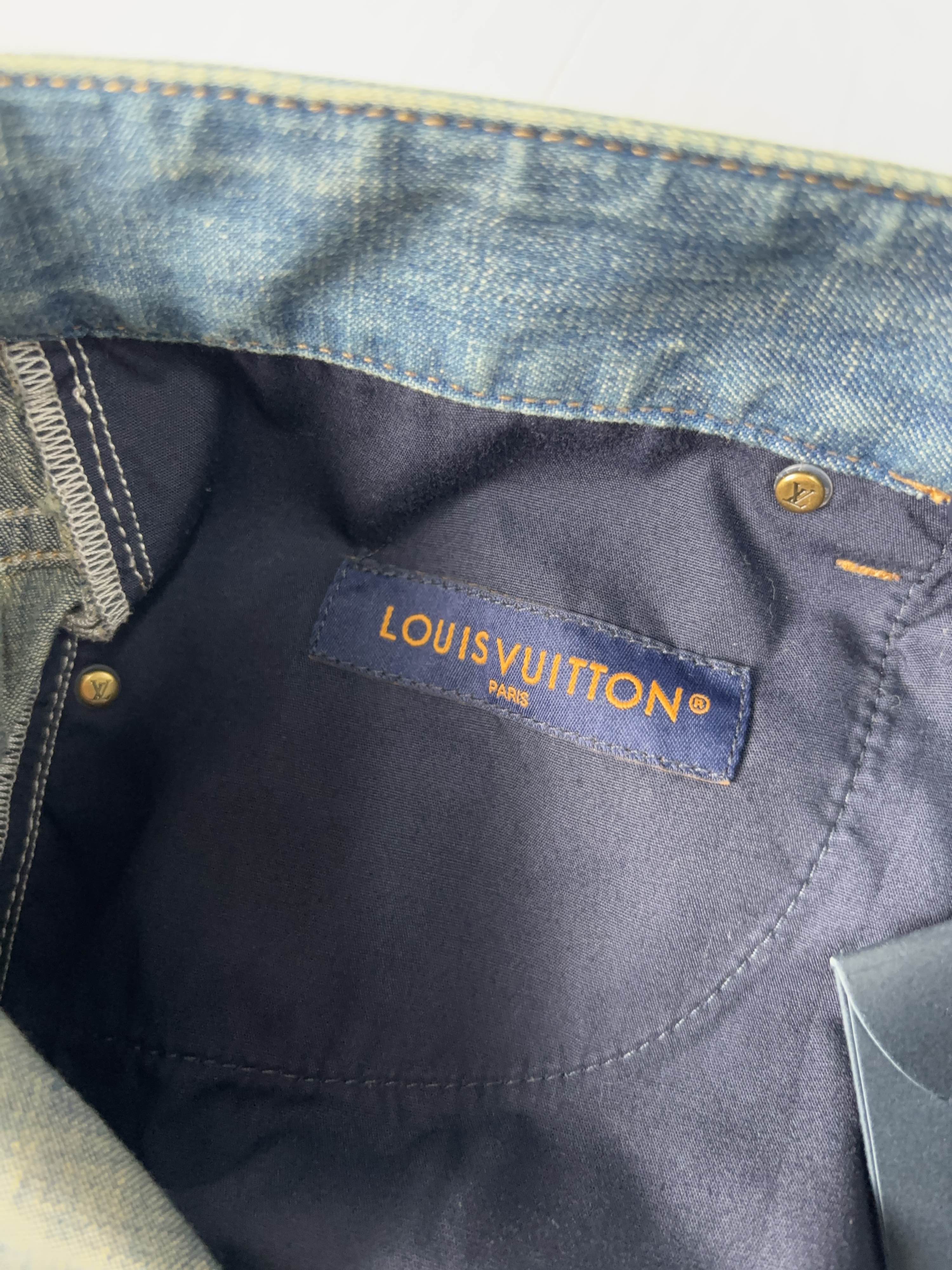Louis Vuitton Louis Vuitton Turquoise Button Distressed Jeans Size 31 Size 31" - 3 Thumbnail