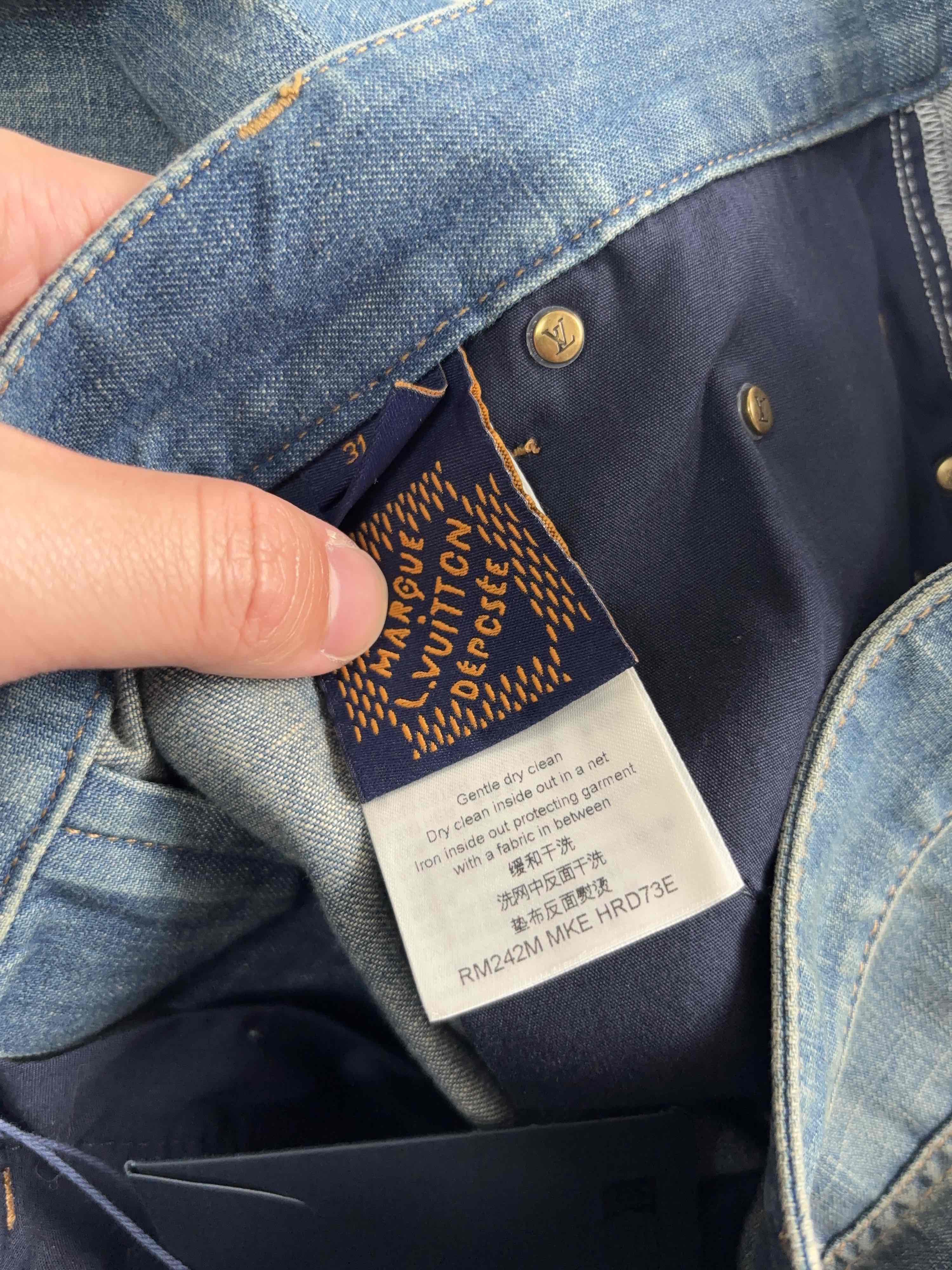 Louis Vuitton Louis Vuitton Turquoise Button Distressed Jeans Size 31 Size 31" - 4 Thumbnail