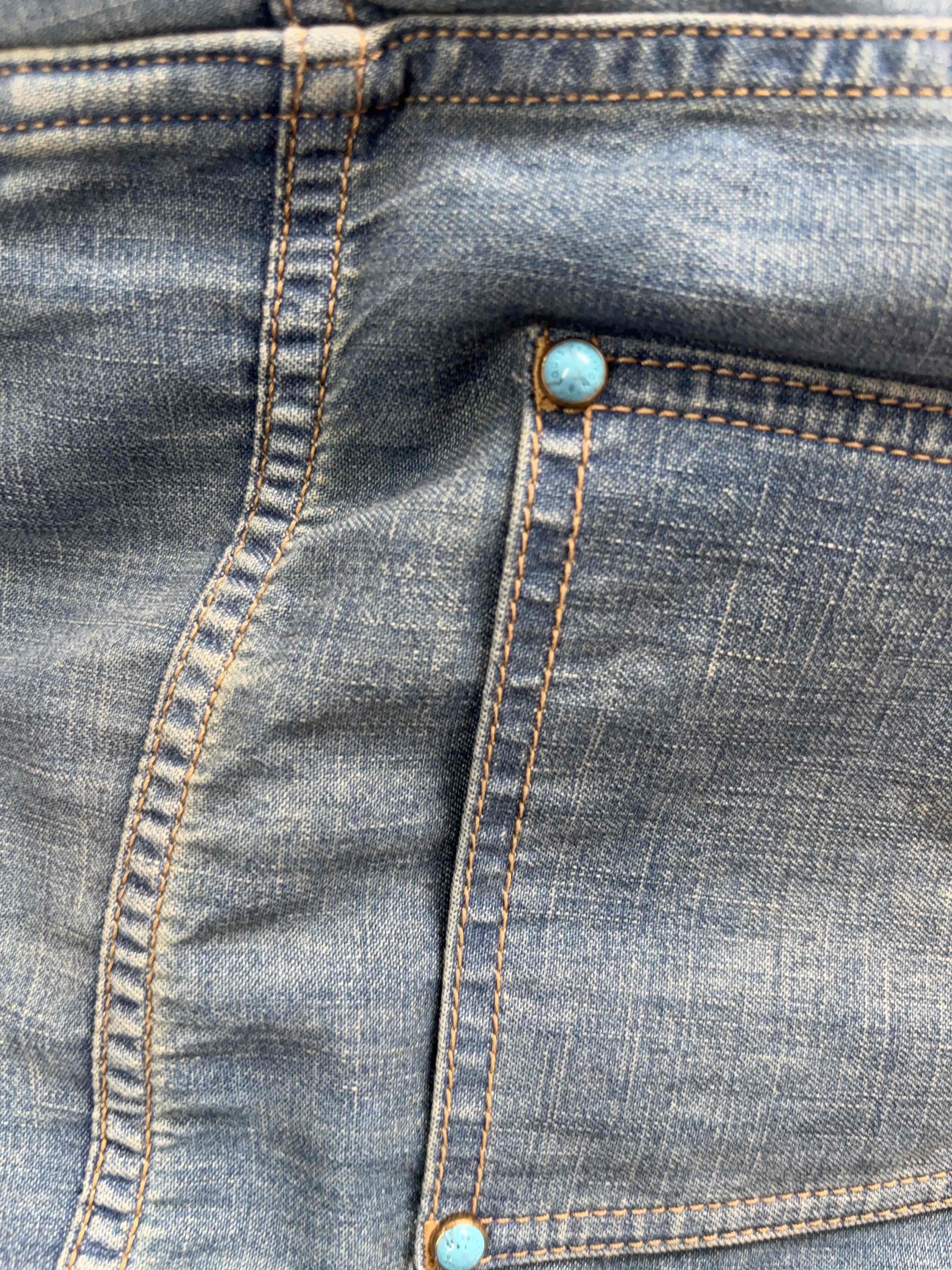 Louis Vuitton Louis Vuitton Turquoise Button Distressed Jeans Size 31 Size 31" - 7 Thumbnail