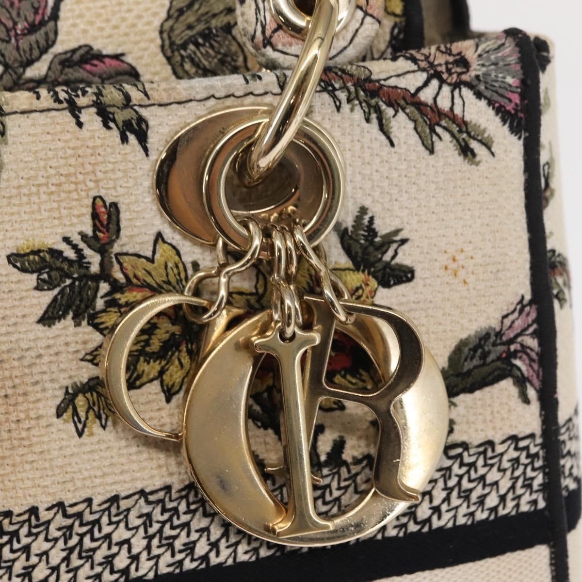 Dior Christian Dior Lady D-Lite Bag Embroidered Canvas Size ONE SIZE - 13 Thumbnail