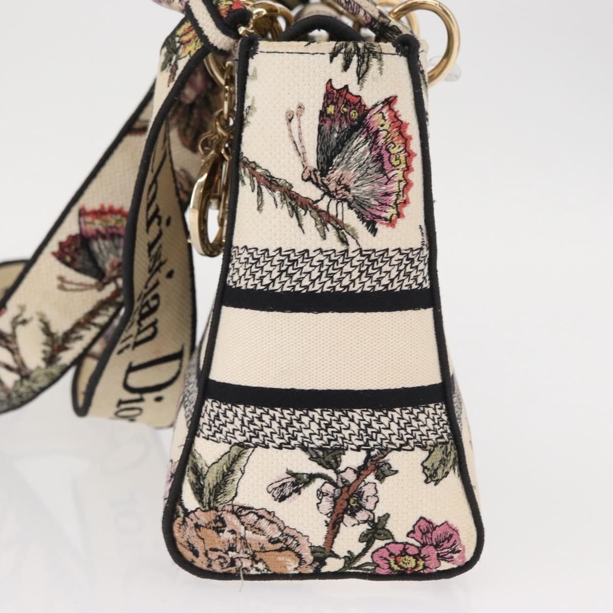 Dior Christian Dior Lady D-Lite Bag Embroidered Canvas Size ONE SIZE - 3 Thumbnail