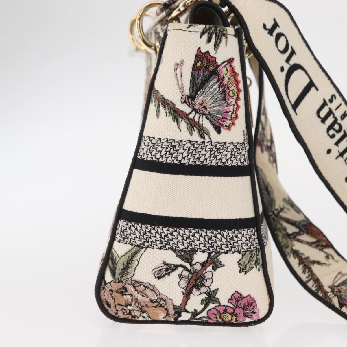 Dior Christian Dior Lady D-Lite Bag Embroidered Canvas Size ONE SIZE - 4 Thumbnail