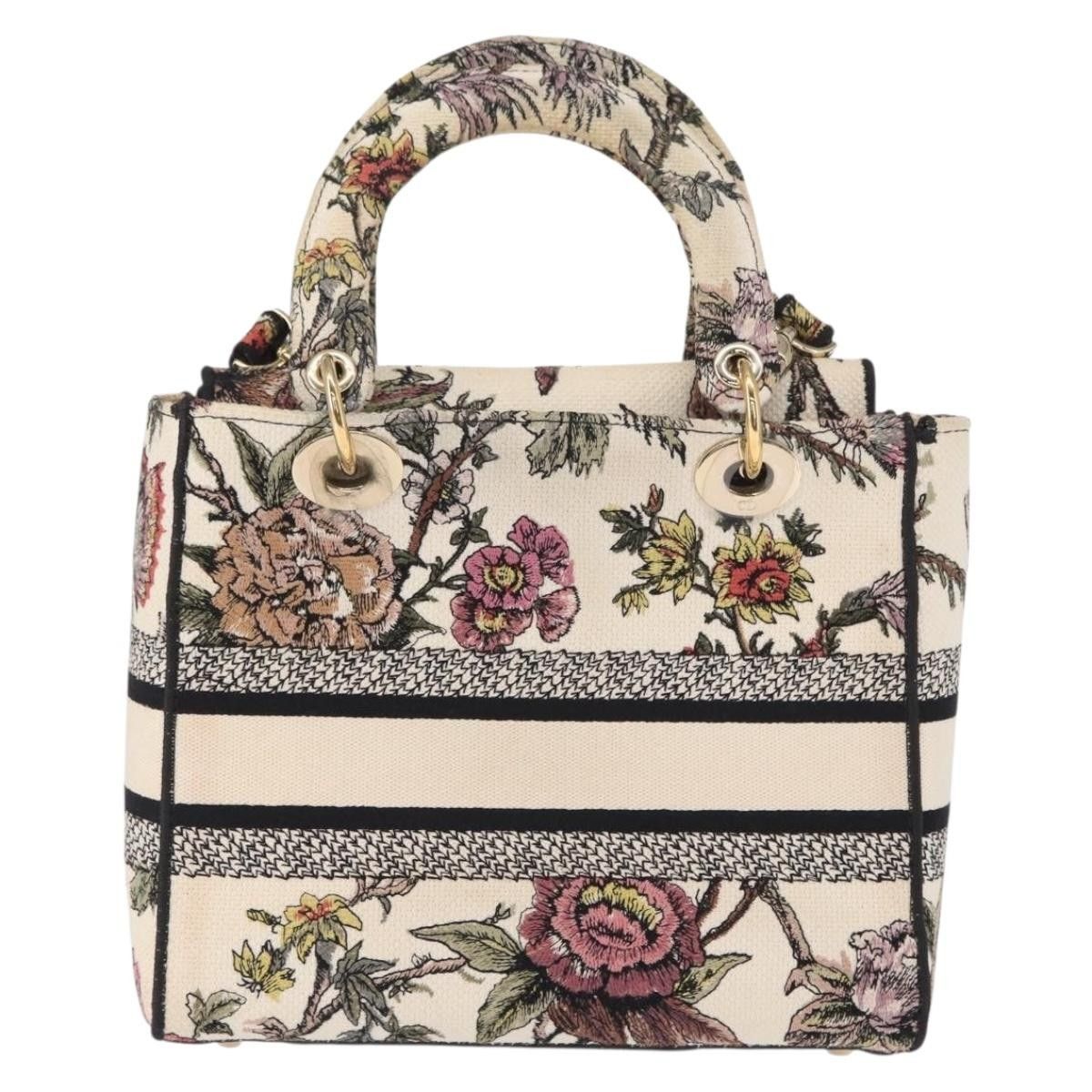 Dior Christian Dior Lady D-Lite Bag Embroidered Canvas Size ONE SIZE - 2 Thumbnail