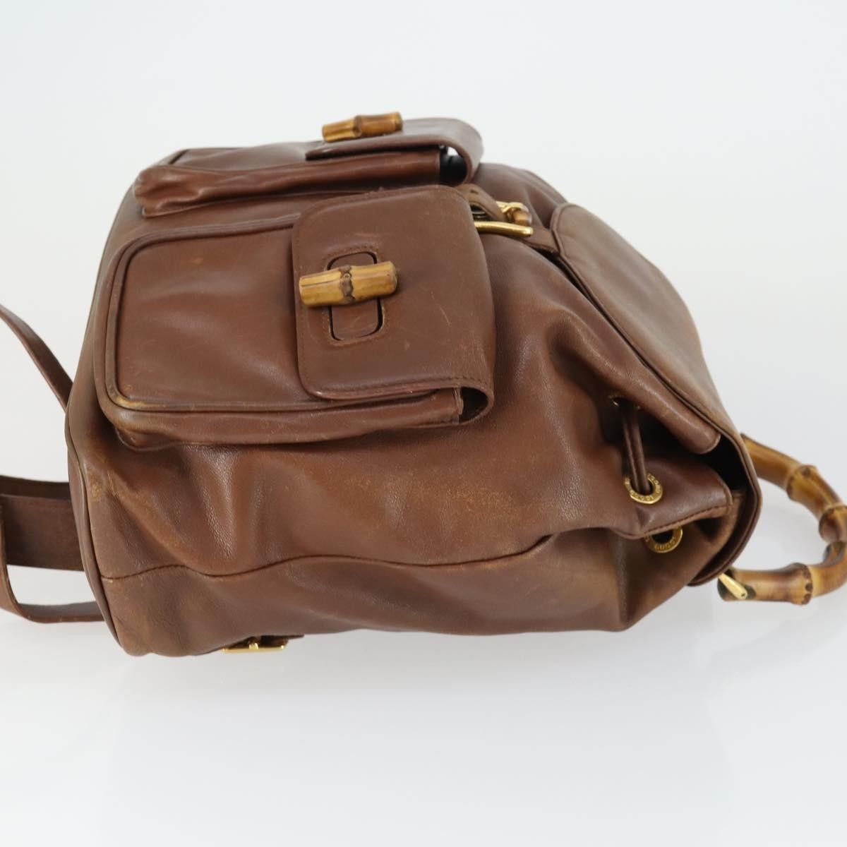 Gucci Gucci Vintage Bamboo Backpack Leather Size ONE SIZE - 3 Thumbnail