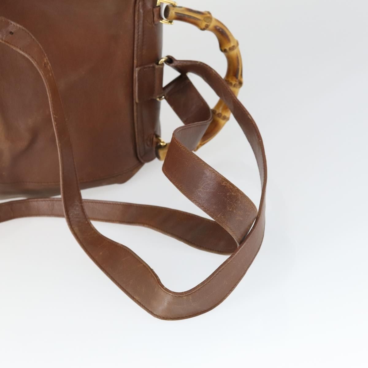 Gucci Gucci Vintage Bamboo Backpack Leather Size ONE SIZE - 8 Thumbnail