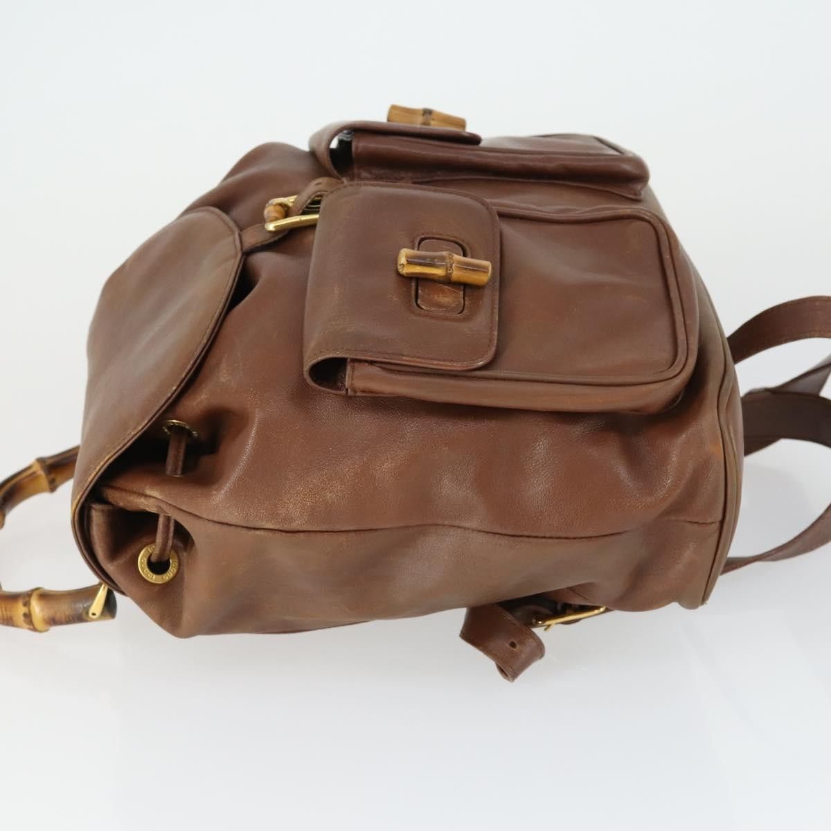 Gucci Gucci Vintage Bamboo Backpack Leather Size ONE SIZE - 4 Thumbnail