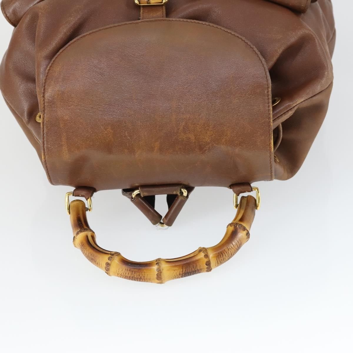 Gucci Gucci Vintage Bamboo Backpack Leather Size ONE SIZE - 15 Thumbnail