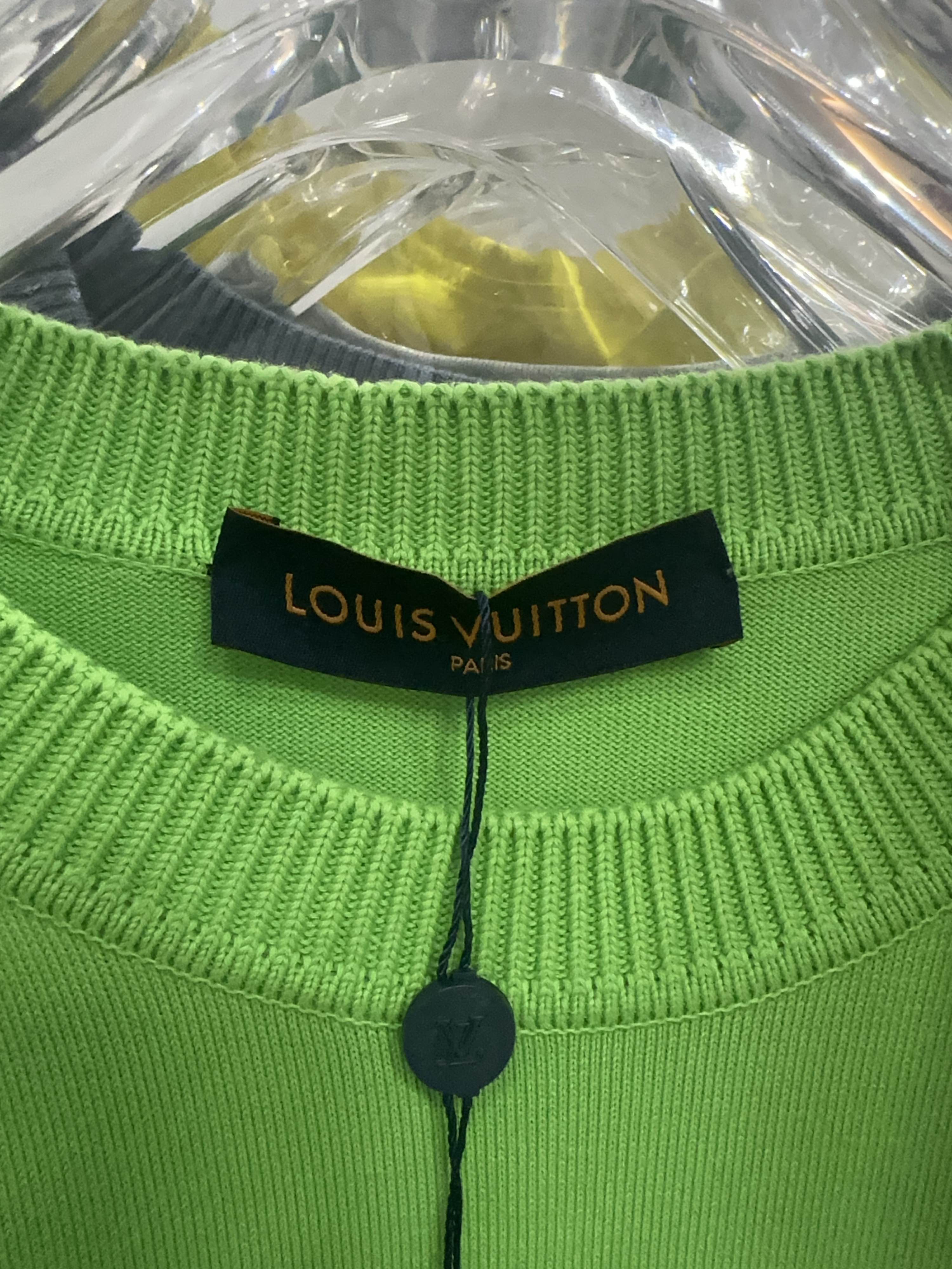 Louis Vuitton Louis Vuitton Green Cotton Knit T-Shirt Size L Size US L / EU 52-54 / 3 - 3 Thumbnail