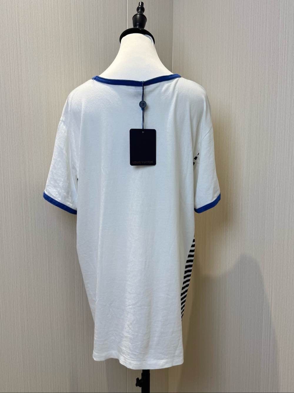 Louis Vuitton Louis Vuitton Striped Flocked Logo T-Shirt XL Size XL / US 12-14 / IT 48-50 - 2 Thumbnail