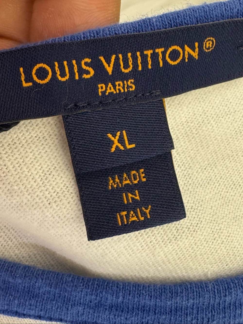 Louis Vuitton Louis Vuitton Striped Flocked Logo T-Shirt XL Size XL / US 12-14 / IT 48-50 - 3 Thumbnail